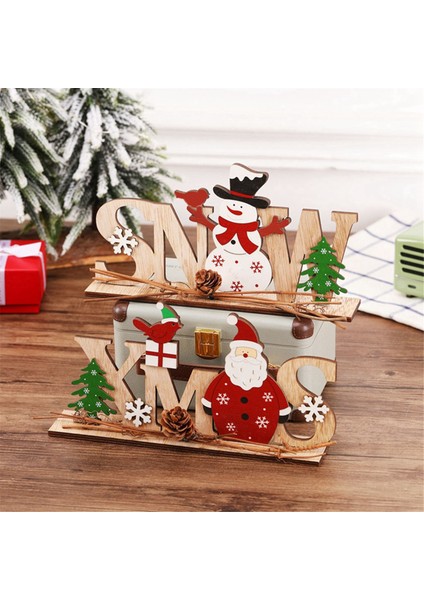 Noel Süsleri Ahşap Dekor Aile Partisi Noel Atmosferi Düzeni Noel Için Noel Süsleri (Yurt Dışından)