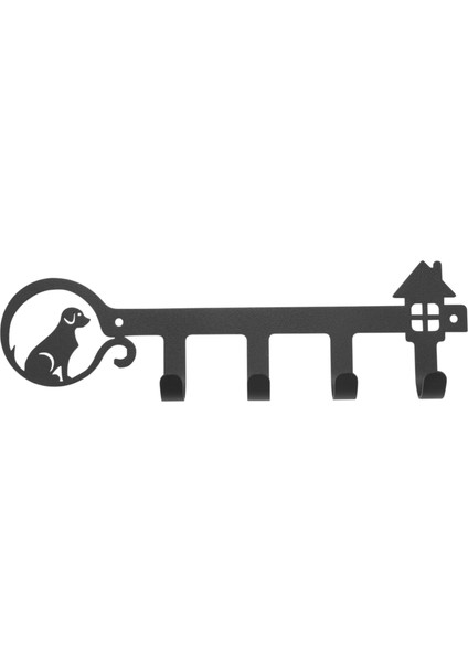 Anahtar Kancalı Duvar Dekoratif Anahtarlık Sevimli Köpek ve Ev ile Benzersiz Tasarımlı Anahtarlık (Siyah) (Yurt Dışından) fiyatları