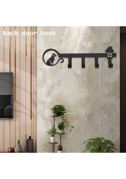 Anahtar Kancalı Duvar Dekoratif Anahtarlık Sevimli Köpek ve Ev ile Benzersiz Tasarımlı Anahtarlık (Siyah) (Yurt Dışından) modelleri