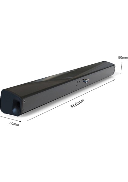 BS-28B Soundbar Bluetooth Hoparlör Uzun Stereo Ev Sineması Ses Çok Fonksiyonlu Masaüstü Kablosuz Taşınabilir Hoparlör (Yurt Dışından)