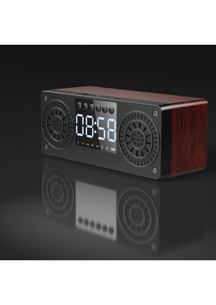 Stereo Subwoofer Bluetooth Hoparlör Fm Radyo Taşınabilir Hoparlörler Mp3 Çalma Süper Bas Hoparlör Bilgisayar Sütunu Kahverengi (Yurt Dışından)