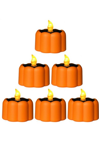 Güneş Su Geçirmez Kabak Fener Cadılar Bayramı Dekorasyon Güneş Elektronik Mum Işığı Şarj Edilebilir Mum Işığı Turuncu (Yurt Dışından)
