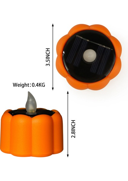 Güneş Su Geçirmez Kabak Fener Cadılar Bayramı Dekorasyon Güneş Elektronik Mum Işığı Şarj Edilebilir Mum Işığı Turuncu (Yurt Dışından) fiyatları