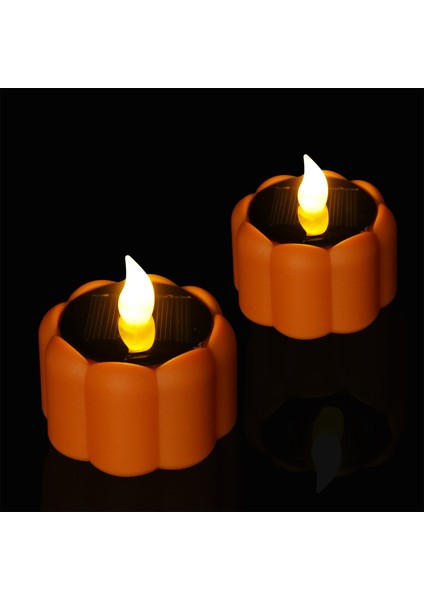 Güneş Su Geçirmez Kabak Fener Cadılar Bayramı Dekorasyon Güneş Elektronik Mum Işığı Şarj Edilebilir Mum Işığı Turuncu (Yurt Dışından) modelleri