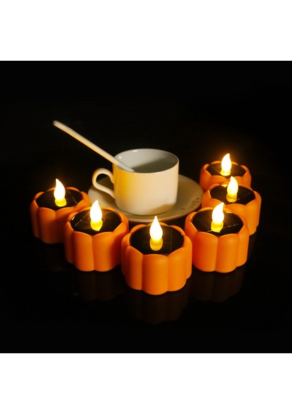 Güneş Su Geçirmez Kabak Fener Cadılar Bayramı Dekorasyon Güneş Elektronik Mum Işığı Şarj Edilebilir Mum Işığı Turuncu (Yurt Dışından) indirimleri