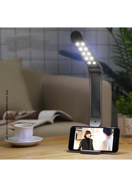 LED Masa Lambası, Göz Koruması Okuma Katlanır Işıklar Iletişim Yatak Odası Başucu Lambası, Şarjlı ve Takmalı, Beyaz (Yurt Dışından)