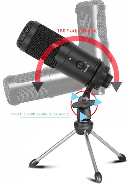 USB Kondenser Mikrofon 192 KHZ/24BIT Profesyonel Bilgisayar Dizüstü Bilgisayar Için Mikrofon Karaoke Ktv Tik Tok Mikrofon (Yurt Dışından)