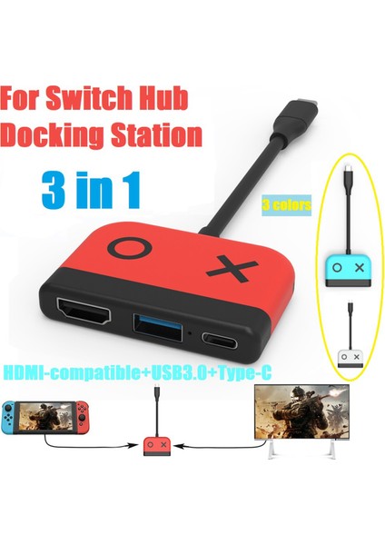 3'ü 1 Arada Anahtar Hub Usb3.0 Anahtar Tabanı Yerleştirme Istasyonu Tip-C - Anahtar/c Için Hd Ekran Projektör Dönüştürücü (Yurt Dışından)