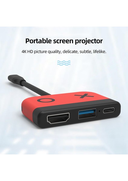 3'ü 1 Arada Anahtar Hub Usb3.0 Anahtar Tabanı Yerleştirme Istasyonu Tip-C - Anahtar/c Için Hd Ekran Projektör Dönüştürücü (Yurt Dışından)