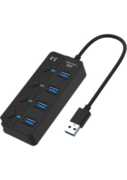 Dört Bağlantı Noktalı Anahtar Hub3.0 Dört Bağlantı Noktalı Ayırıcı Hub Dört Bağlantı Noktalı Genişletici USB Bilgisayar Ayırıcı Tek Bağlantı Noktalı 3.0 Hub (Yurt Dışından)