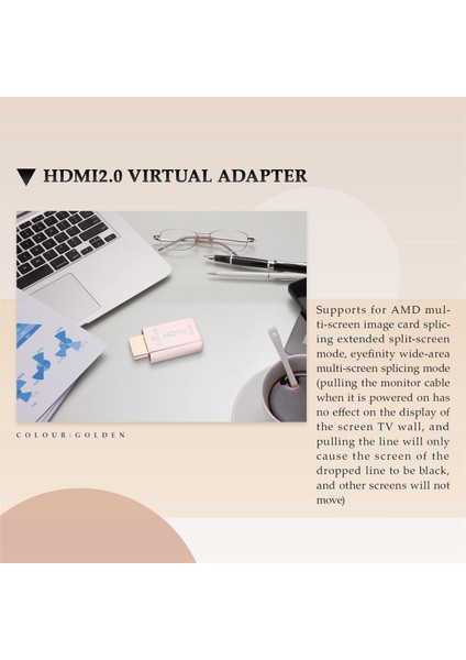 Kilit Ekranı Sinyal Tutucu Kvm Hdmı2.0 Sanal Adaptör Edıd Ddc Ekran Emülatörü Için Kukla Fiş 3840X2160'A Kadar (Yurt Dışından)