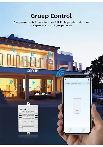 Tuya Akıllı Wifi Anahtarı Dıy Zamanlayıcı + Uzaktan Ac 85-265V Wifi Kablosuz Denetleyici 30A Güç Monitörü Kwh Alexa Google Ev Için (Yurt Dışından)