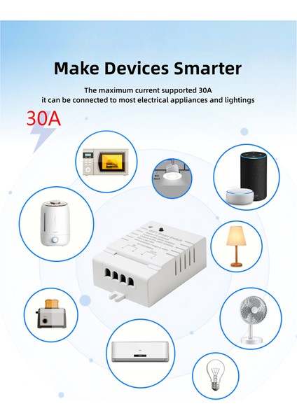 Tuya Akıllı Wifi Anahtarı Dıy Zamanlayıcı + Uzaktan Ac 85-265V Wifi Kablosuz Denetleyici 30A Güç Monitörü Kwh Alexa Google Ev Için (Yurt Dışından)