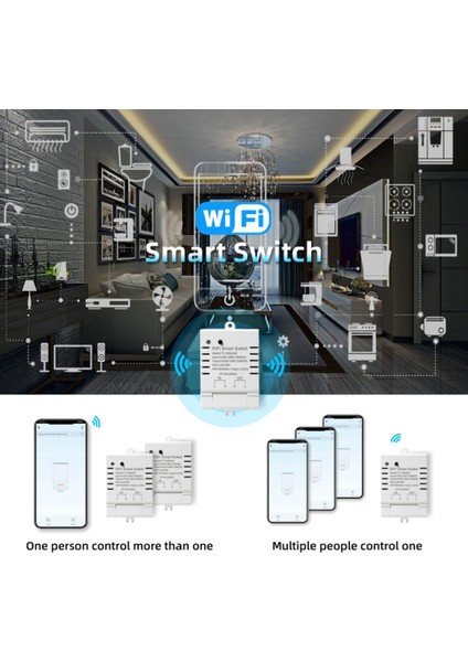 Tuya Akıllı Wifi Anahtarı Dıy Zamanlayıcı + Uzaktan Ac 85-265V Wifi Kablosuz Denetleyici 30A Güç Monitörü Kwh Alexa Google Ev Için (Yurt Dışından)