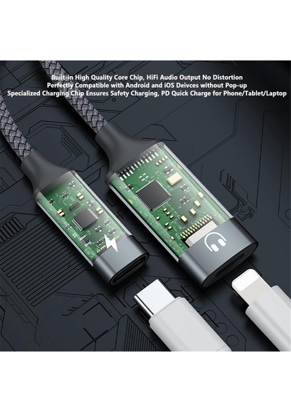 Ses Adaptörü Için USB C, Kadın Kulaklık Dönüştürücü Için USB Tip C Erkek ve Pd 60W Şarj Dongle'ı (Yurt Dışından)