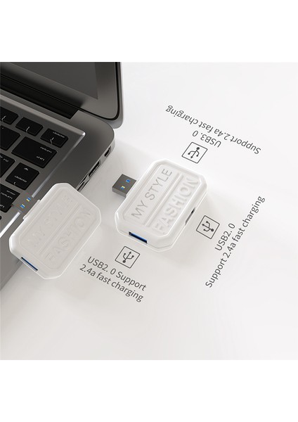 3'ü 1 Arada USB C Hub Adaptörü Tip C - Dizüstü Bilgisayar Aksesuarları Için Uyumlu USB 3.0 Adaptörü Akıllı Telefon Splitter-B (Yurt Dışından)