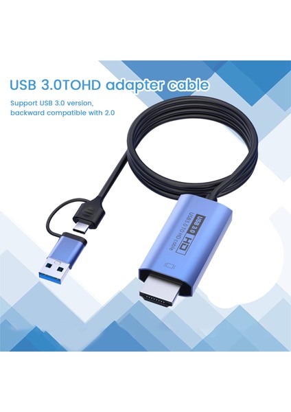 3'ü 1 Arada USB 3.0 - Uyumlu Kablo Dönüştürücü Bağlantı Istasyonu 1080P Hd Çoklu Ekran Dönüştürücü Ayırıcı, Windows 7/8/10 (Yurt Dışından) fırsatları