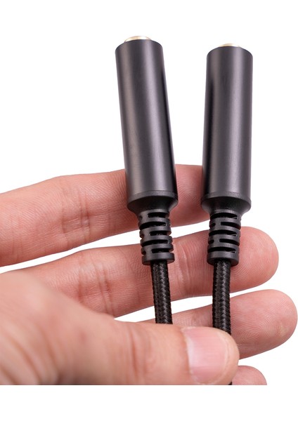 6.35 mm Erkek 2 6.35 mm Dişi Ses Adaptör Kablosu 1/4 6.35MM Fiş Çift 6.35MM Y Splitter Stereo Ses Kablosu (Yurt Dışından) fiyatları