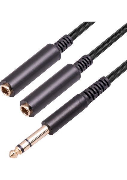 6.35 mm Erkek 2 6.35 mm Dişi Ses Adaptör Kablosu 1/4 6.35MM Fiş Çift 6.35MM Y Splitter Stereo Ses Kablosu (Yurt Dışından) modelleri