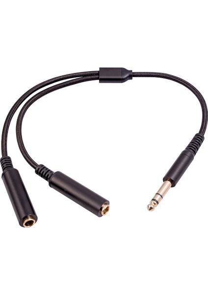 6.35 mm Erkek 2 6.35 mm Dişi Ses Adaptör Kablosu 1/4 6.35MM Fiş Çift 6.35MM Y Splitter Stereo Ses Kablosu (Yurt Dışından) fırsatları