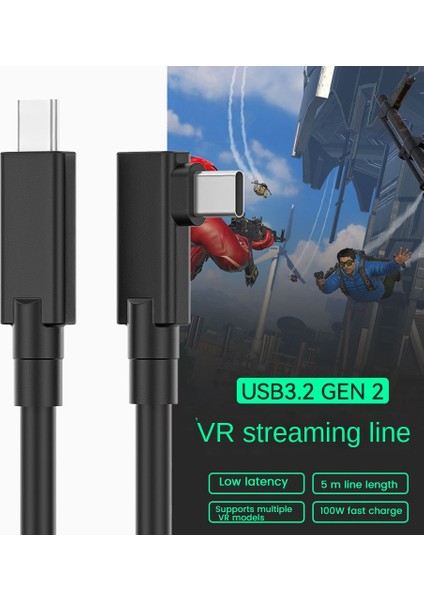 Pico 4 Bağlantı Sanal Gerçeklik Tip-C USB 3.2 Veri Aktarımı Hızlı Şarj Kablosu Için Kulaklık Vr Kablosu Için 16FT 5 M (Yurt Dışından) indirimleri