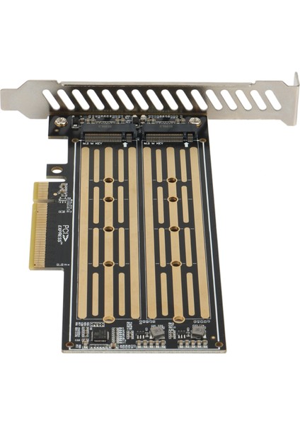 M.2 Yükseltici Kart M.2 Nvme Pcıe X8 Çift Disk Sabit Disk SSD Adaptör Genişletme Kartı Pcıe X8 X16K Yuvası Anakart (Yurt Dışından)