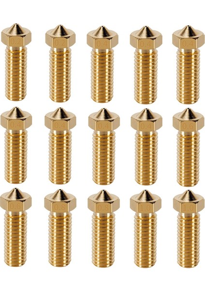 15PCS Nozul Seti, 3D Yazıcı 7pcs 0.4mm Pirinç Nozullar ve 2pcs 0.2mm, 0.6mm, 0.8mm, 1.0mm Pirinç Nozullar Seti-Altın (Yurt Dışından)