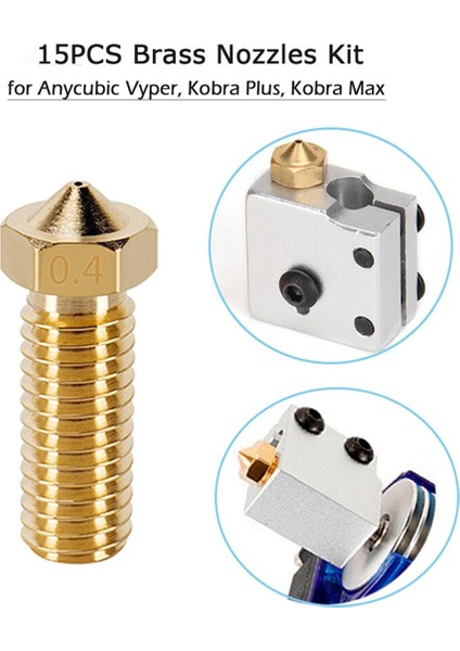15PCS Nozul Seti, 3D Yazıcı 7pcs 0.4mm Pirinç Nozullar ve 2pcs 0.2mm, 0.6mm, 0.8mm, 1.0mm Pirinç Nozullar Seti-Altın (Yurt Dışından) modelleri