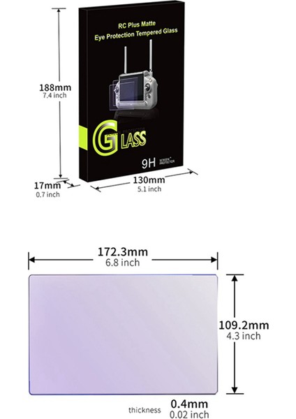 Inspire3 Için Ekran Uzaktan Kumandalı Rc Plus Buzlu Mor Göz Koruma Çelik Kimyasal Film (Yurt Dışından)