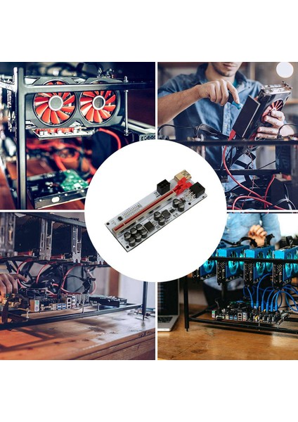 6 Adet Pcı-E Yükseltici Kart VER012 Max Pcı Express X1 To X16 Genişletici Pcı E Usb3.0 Kablosu Sata 6pin Adaptörü Gpu Madencilik Için (Yurt Dışından)