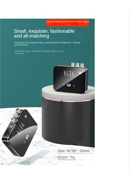 Nfc Dijital Ekran Bluetooth Adaptörü Nfc Bluetooth 5.0 Alıcı Verici 3,5 mm Bluetooth Ses Adaptörü (Yurt Dışından)