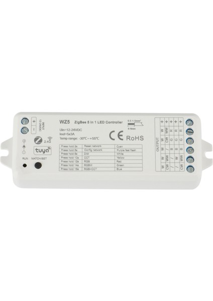 Wz5 Tuya Zigbee LED Denetleyici DC12V 24V 5ın1 Dimmer Cct Rgb Rgbw Rgbww Rgbcct Şerit Tuya Akıllı Yaşam App Ses Kontrolü (Yurt Dışından)