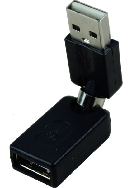 Siyah USB 2.0 Erkek - USB Dişi 360 Derece Dönüş Açısı Uzatma Adaptörü (Yurt Dışından)