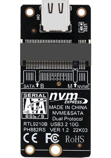 M.2 - USB 3.1 Tip C Adaptörü Pcıe Nvme SSD M.2 Sata SSD - USB C Yükseltici 10 Gbps Çift Protokol Desteği M2 SSD 2230/42/60/80 (Yurt Dışından)