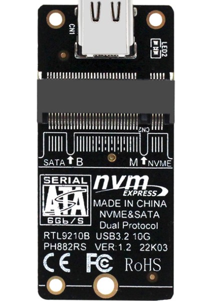 M.2 - USB 3.1 Tip C Adaptörü Pcıe Nvme SSD M.2 Sata SSD - USB C Yükseltici 10 Gbps Çift Protokol Desteği M2 SSD 2230/42/60/80 (Yurt Dışından)