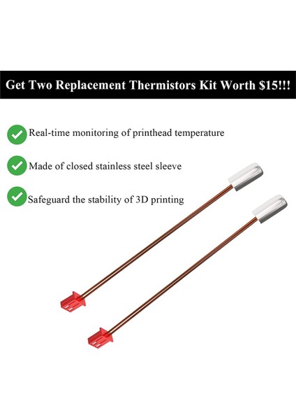 Ekstruder Isıtıcı Blok Kiti Artı Ekstra Termistörler ENDER3S1 Için Yüksek Sıcaklık Pro 300°C, Bimetal Isı Kırma Nozulu (Yurt Dışından)