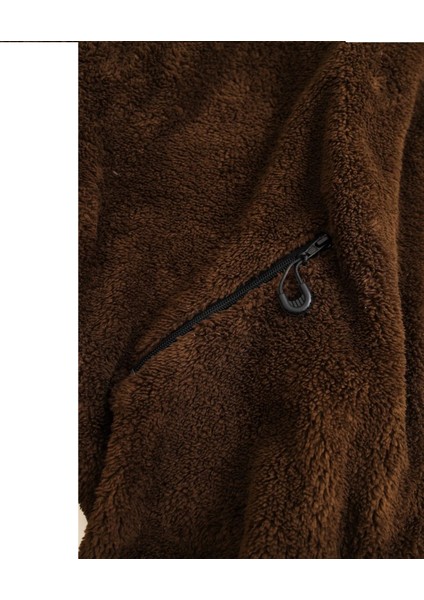 Kahverengi Oversize Peluş Ceket modelleri