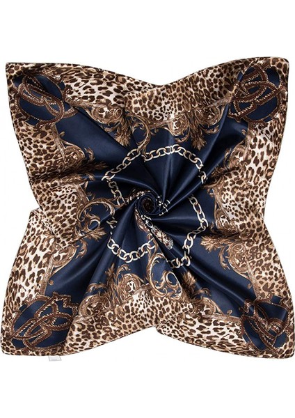 Kadın Ipek Eşarp Kemer Desenli Büyük Kare Saten Başörtüsü Headdress 35", Mavi (Yurt Dışından) fiyatları