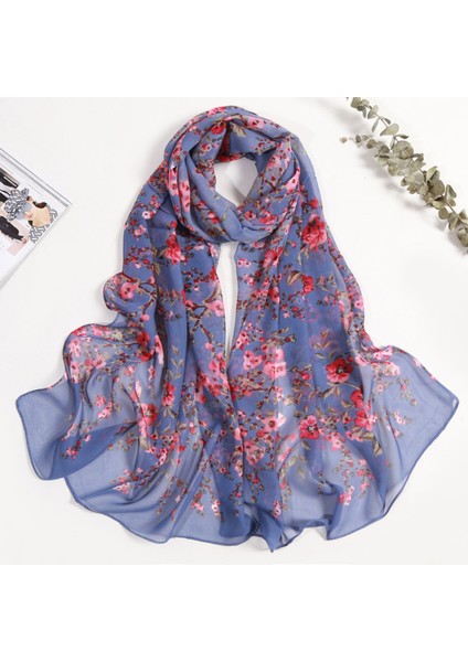 Kadınlar Için Atkılar Hafif Moda Eşarplar Baskı Çiçek Desenli Eşarp Şal Sarar, W27 (Yurt Dışından)