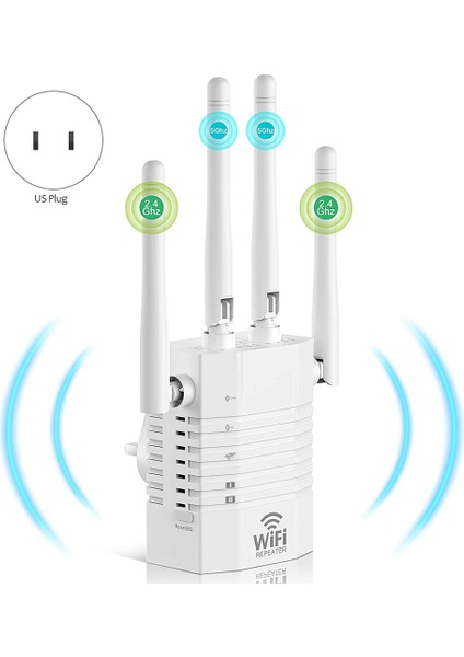 1200 M Dual Band Yönlendirici Wlan Amplifikatör 2.4g 5.8g Wıfı Sinyal Güçlendirici Tekrarlayıcı Kablosuz Sinyal Amplifikatör Genişletici-Abd Tak (Yurt Dışından)