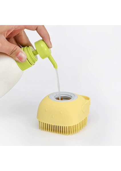 Banyo Yavru Büyük Köpek Kedi Banyo Masaj Eldiveni Fırça Yumuşak Güvenlik Silikon Evcil Hayvan Aksesuarları Köpek ve Kedi Araçları Maskot (Kare Sarı) (Yurt Dışından) modelleri