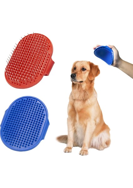 2 Paket Köpek Bakım Fırçası Seti Evcil Hayvan Şampuanı Banyo Fırçası Dökülme Fırçası Yatıştırıcı Masaj Kauçuk Tarak Ayarlanabilir Halka Saplı Köpekler ve Kediler Için (Yurt Dışından) fiyatları