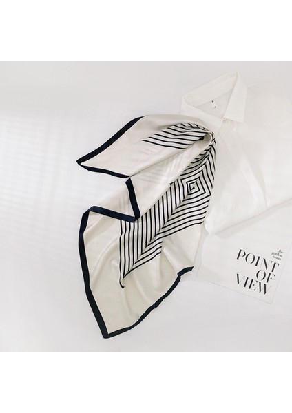 27.5 x 27.5 Kadın Kare Ipek Benzeri Saç Eşarp Baş Uyku Şal Saten Başörtüsü, Beyaz-17 (Yurt Dışından) modelleri