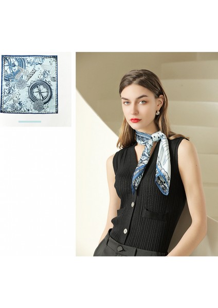 Ipek Duygu Eşarp Kadın Moda Desenli ve Düz Renk Büyük Kare Saten Başörtüsü, Yeşil (Yurt Dışından) modelleri