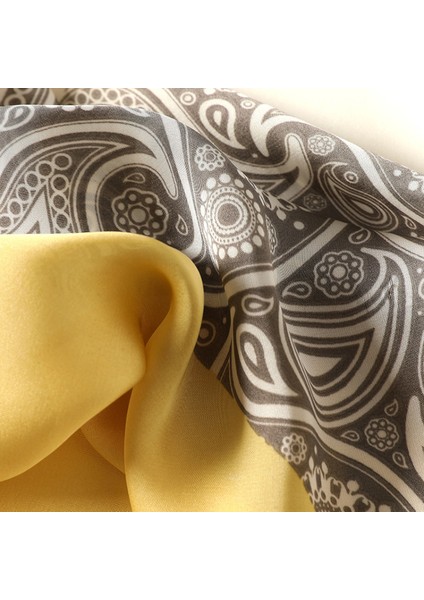 27.5 x 27.5 Kadın Kare Ipek Benzeri Saç Eşarp Baş Uyku Şal Saten Başörtüsü, Sarı-24 (Yurt Dışından) fiyatları