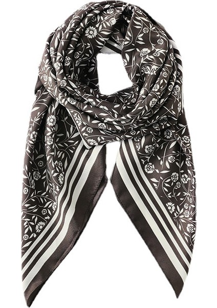 35X35 Kadın Kare Leke Ipek Gibi Başörtüsü Saç Sarma Atkılar Gece Uyku, Siyah-9 (Yurt Dışından)