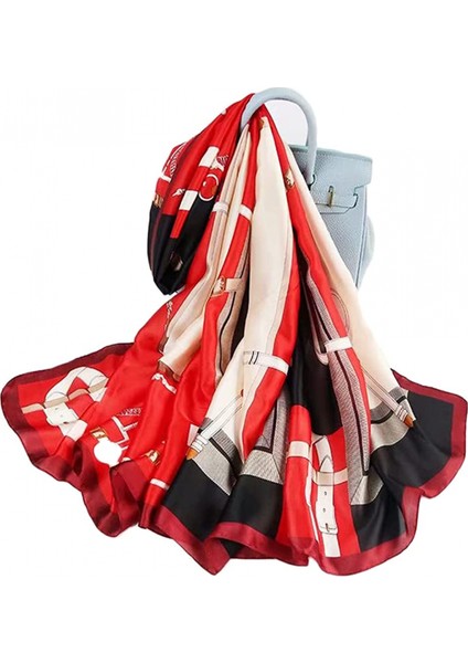 Bayan 100% Büyük Dut Ipek Eşarp Uzun Saten Eşarp Moda Tasarımcısı Eşarp Hafif Sarar, 2022423-10 (Yurt Dışından)