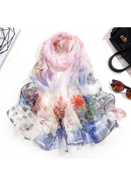 Kadınlar Için Atkılar Hafif Moda Eşarplar Baskı Çiçek Desenli Eşarp Şal Sarar, W40 (Yurt Dışından)