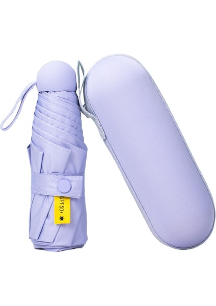 Güneş Şemsiyesi 8 Kemikli Kompakt Taşınabilir Cep Kapsülü Şemsiye Güneşlik ve Anti-Uv Güneş Koruma Şemsiyesi (Yurt Dışından)