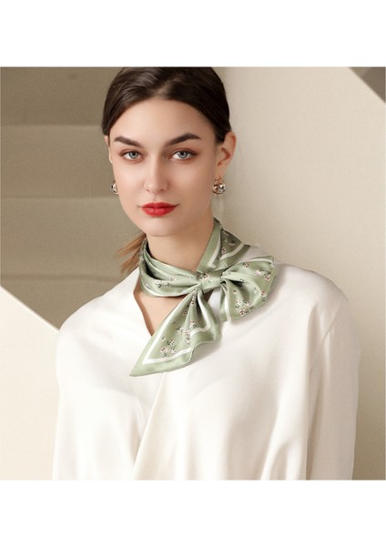 Kare Ipek Saten Eşarp Kadın Saç Kravat Bandı Aksesuarı, Yeşil (Yurt Dışından) fırsatları